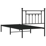 vidaXL Cadre de lit métal sans matelas avec tête de lit noir 80x200 cm