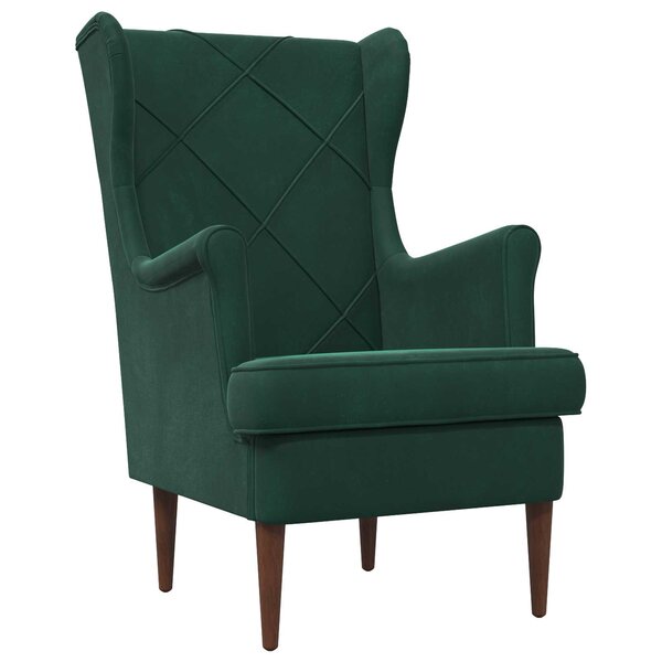 vidaXL Fauteuil Vert foncé Velours