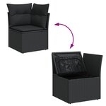 vidaXL Salon de jardin 12 Pièces avec coussins noir résine tressée