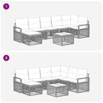 vidaXL Ensemble de canapé de jardin 8 Pièces Beige polyrotin