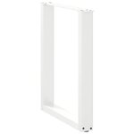 vidaXL Pieds de table à manger en U 2 pièces Blanc 70 x (72-73) cm Acier