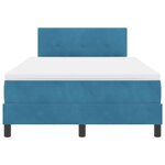 vidaXL Lit à ressort LED avec matelas Bleu 120 x 190 cm Velours