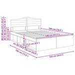 vidaXL Cadre de lit Bois ancien 140 x 190 cm Bois de pin massif