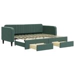 vidaXL Lit de jour avec gigogne et tiroirs sans matelas 90x200 cm