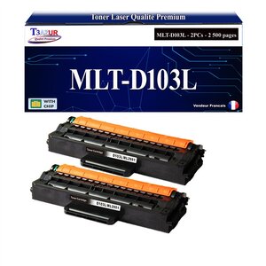 T3AZUR - 2x Toners compatibles avec Samsung MLTD103L D103L pour Samsung ML-2545 ML-2950 ML-2950ND ML-2950NDR ML-2951 ML-2951D ML-2955 ML-2955DW ML-2955FW ML-2955ND ML-2956
