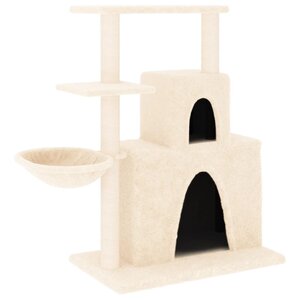 vidaXL Arbre à chat avec griffoirs en sisal Crème 83 cm