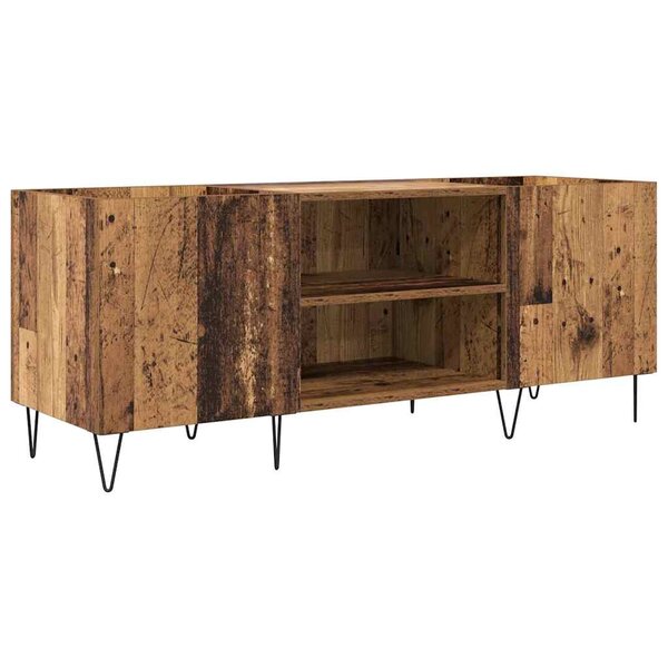 vidaXL Meuble à vinyles avec étagère Bois Ancien 121 x 38 x 48 cm