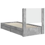 vidaXL Cadre de lit avec rangement et tête de lit Gris béton