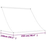 vidaXL Auvent rétractable anthracite 250x150 m tissu et acier