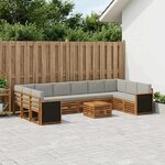 vidaXL Ensemble de canapés d'extérieur 8 Pièces Naturel et gris clair