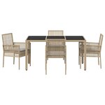 vidaXL Ensemble de salle à manger pour jardin 5 Pièces Beige Poly rotin
