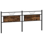 vidaXL Tête de lit chêne fumé 193 cm bois d'ingénierie et acier