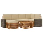 vidaXL Ensemble de canapés d'extérieur 7 pc Naturel et Beige Polyester