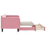 vidaXL Lit de jour avec gigogne et tiroirs rose 80x200 cm velours