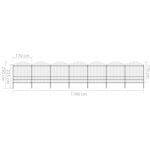 vidaXL Clôture de jardin à dessus en lance Acier (1 75-2)x11 9 m Noir