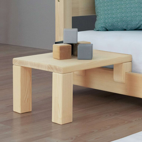 Table de chevet à fixer sur le lit - bois naturel - 23 x 32 x 41 cm