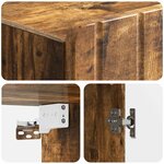 vidaXL Armoire Murale Chêne fumé 66 x 34 5 x 92 cm Bois d'ingénierie