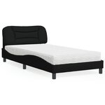 vidaXL Lit avec matelas Hvar noir 100x200 cm tissu
