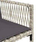 vidaXL Ensemble à manger de jardin et coussins 15 Pièces gris clair rotin
