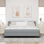 vidaXL Lit avec sommier à ressort et matelas gris clair  180 x 200 cm  en tissu.