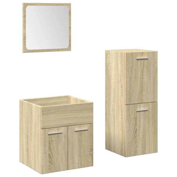 vidaXL Ensemble de meubles de salle de bain 3 Pièces chêne sonoma