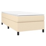 vidaXL Sommier à lattes de lit avec matelas Crème 100x200 cm Tissu