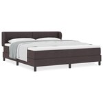 Lit Box Spring avec Matelas marron foncé 180x200 cm en tissu