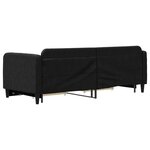 vidaXL Lit de jour avec gigogne et tiroirs sans matelas noir 80x200 cm