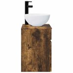vidaXL Meuble de lavabo mural Chêne fumé 39 x 35 x 63 cm