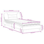 vidaXL Lit avec matelas noir et blanc 100x200 cm similicuir