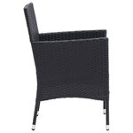 vidaXL Ensemble à dîner de jardin avec coussins 5 Pièces poly rotin noir