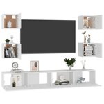 vidaXL Ensemble de meubles TV 6 Pièces Blanc Bois d'ingénierie