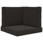 vidaXL Coussin de canapé d'extérieur 3 Pièces Noir Polyester