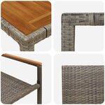 Ensemble de Salle à Manger de Jardin vidaXL 9 Pièces Gris Rattan Poly