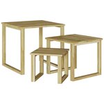 vidaXL Ensemble de tables de transat 3 pièces en bois d'acacia massif
