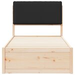 vidaXL Cadre de lit avec tête de lit rembourrée Noir 75 x 190 cm