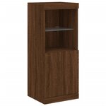 vidaXL Buffet avec lumières LED chêne marron 162x37x100 cm