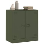 vidaXL Buffet vert olive 67x39x73 cm acier