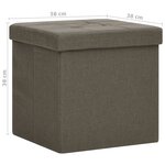 vidaXL Tabourets de rangement pliables lot de 2 marron faux lin