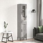 vidaXL Buffet haut Sonoma gris 34 5x34x180 cm Bois d'ingénierie