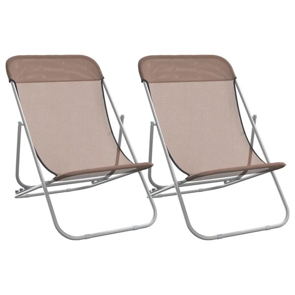 vidaXL Chaises plage pliantes lot de 2 textilène acier enduit poudre