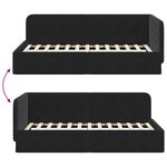 vidaXL Cadre de lit d'angle avec tête de lit Noir 100 x 200 cm Velours