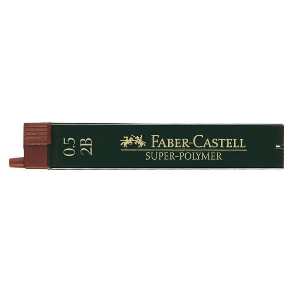 Boîte de 12 mines 0 5 mm Super Polymère 9065 S- dureté 2B FABER-CASTELL