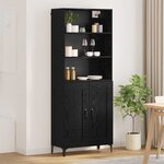 vidaXL Haut Armoire 2 Pièces Chêne noir Bois d'ingénierie