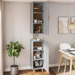 vidaXL Buffet haut Sonoma gris 34 5x34x180 cm Bois d'ingénierie