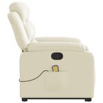 vidaXL Fauteuil inclinable de massage Crème Similicuir