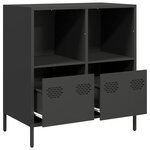 vidaXL Buffet noir 68x39x73 5 cm acier laminé à froid