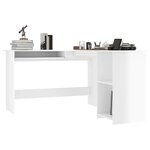 vidaXL Bureau d'angle en forme de L Blanc brillant Bois d'ingénierie