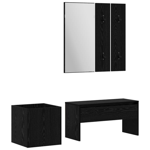 Meuble d'entrée en bois d'ingénierie chêne noir vidaXL