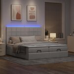 VidaXL Cadre de lit ottoman avec matelas taupe 180x200 cm tissu